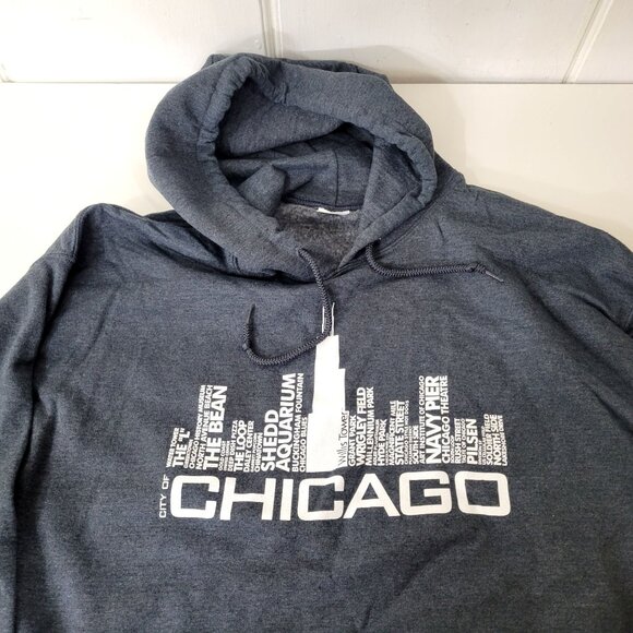 Chicago Skyline Dark Gray Hoodie - Picture 3 of 4